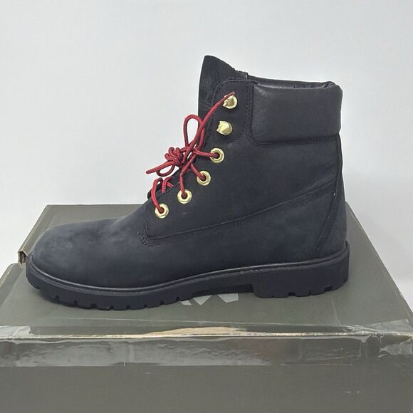 Timberland Heritage 6” Waterproof Boots Women’s 10 Black Nubuck Red STORE MODEL - Picture 8 of 16